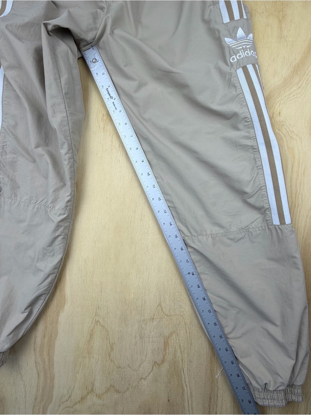 Adidas Originals Beige Joggers Women's Size S Track Pants 3-Stripe Athletic - Picture 12 of 16